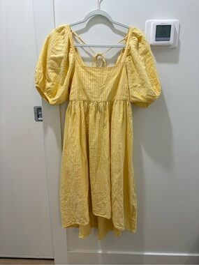 SALE 🌟 JILLIAN HARRIS x JOE FRESH | Yellow Striped Cotton & Linen Dress